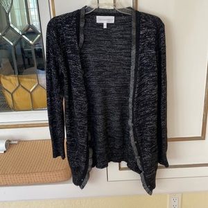 Black Victoria Secret Cardigan with silver threads running through the fabric